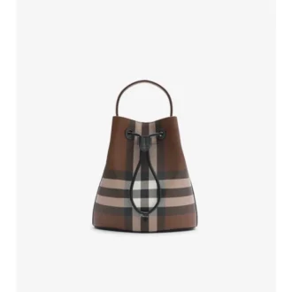 Bolso tipo cubo con estampado de cuadros pequeños