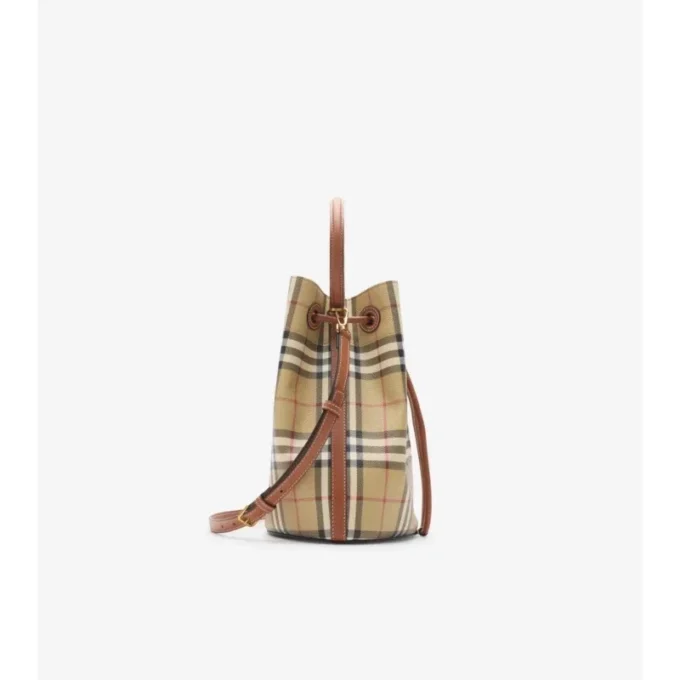 Bolso tipo cubo con estampado de cuadros pequeños Bolso tipo cubo con estampado de cuadros pequeños