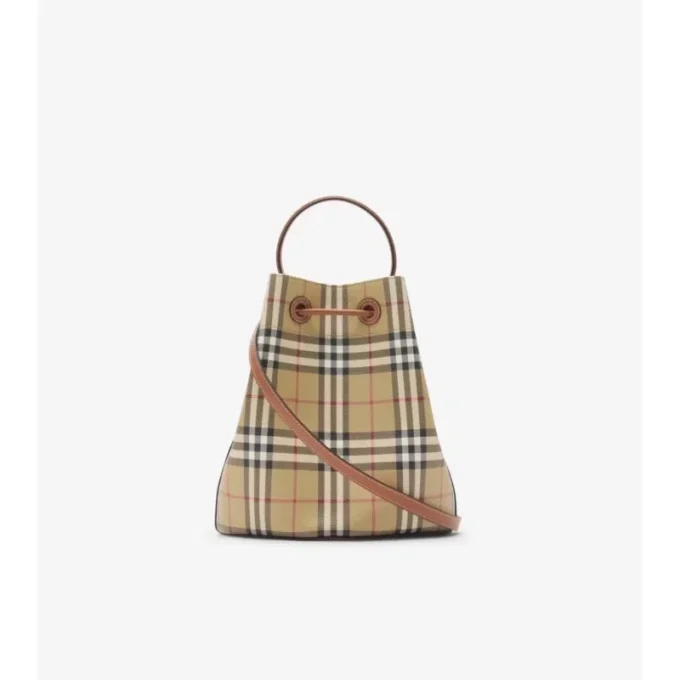 Bolso tipo cubo con estampado de cuadros pequeños Bolso tipo cubo con estampado de cuadros pequeños