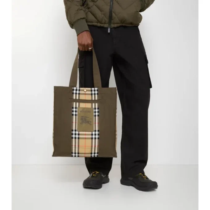 Bolso tote con estampado de cuadros Bolso tote con estampado de cuadros