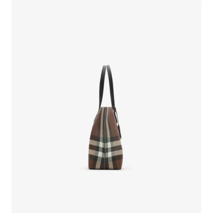 Bolso tote mediano con estampado de cuadros Bolso tote mediano con estampado de cuadros