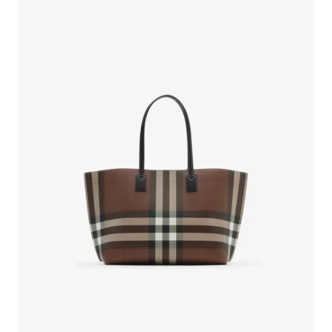 Bolso tote mediano con estampado de cuadros Bolso tote mediano con estampado de cuadros