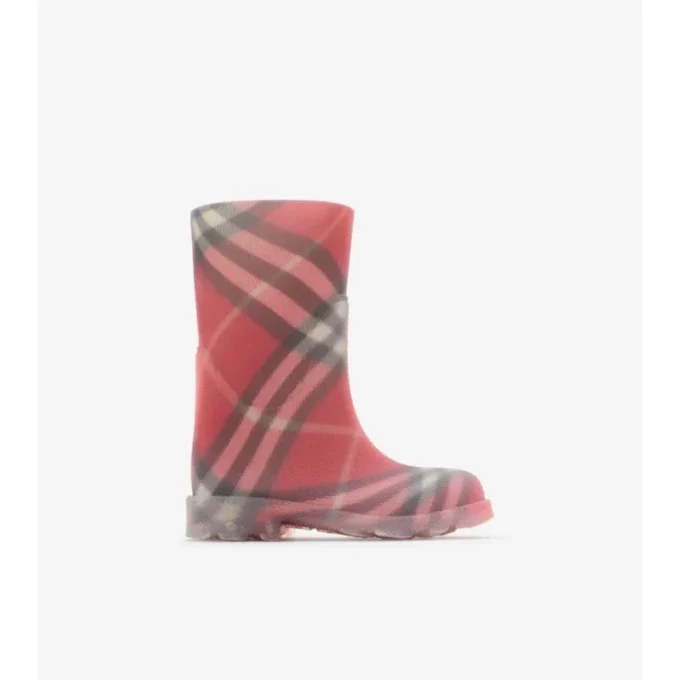 Botas altas de caucho con estampado de cuadros Botas altas de caucho con estampado de cuadros