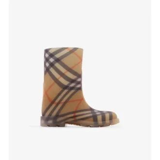 Botas altas de caucho con estampado de cuadros