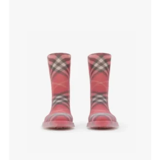 Botas altas de caucho con estampado de cuadros