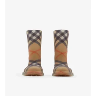Botas altas de caucho con estampado de cuadros