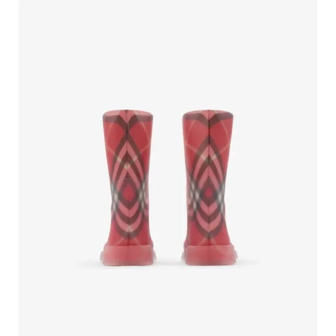 Botas altas de caucho con estampado de cuadros Botas altas de caucho con estampado de cuadros