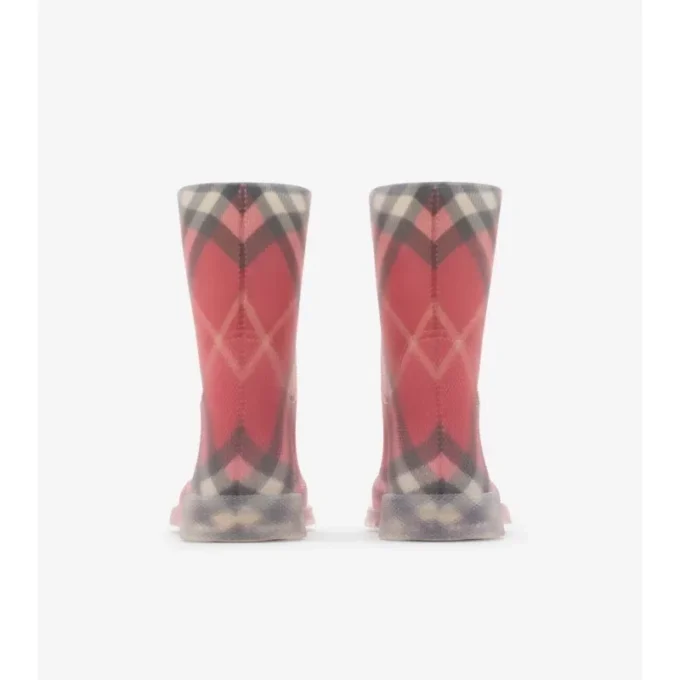 Botas altas de caucho con estampado de cuadros Botas altas de caucho con estampado de cuadros