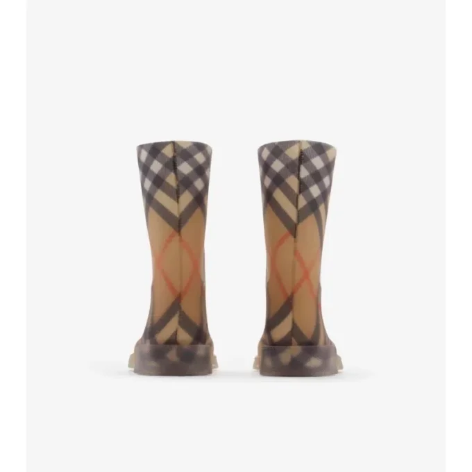 Botas altas de caucho con estampado de cuadros Botas altas de caucho con estampado de cuadros