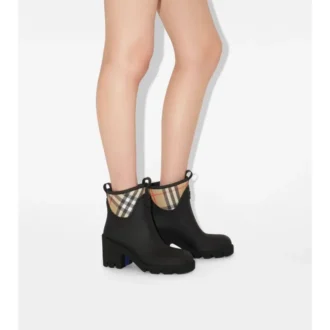 Botas bajas con tacón y estampado Marsh de caucho 
