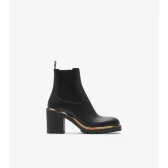 Botas Chelsea con tacón de grava de cuero 