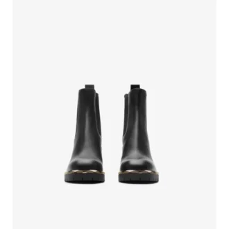 Botas Chelsea con tacón de grava de cuero 