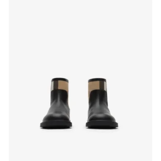 Botas de cuero con paneles de cuadros