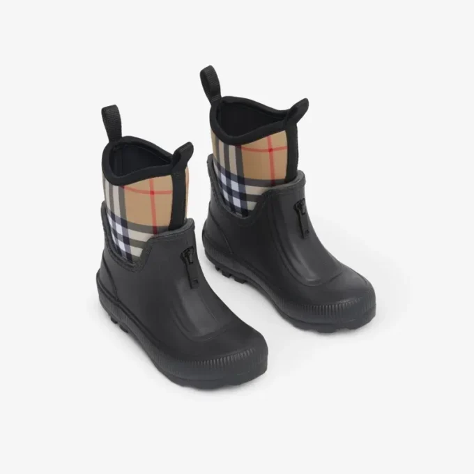 Botas de lluvia de neopreno y goma con estampado Vintage Check Botas de lluvia de neopreno y goma con estampado Vintage Check