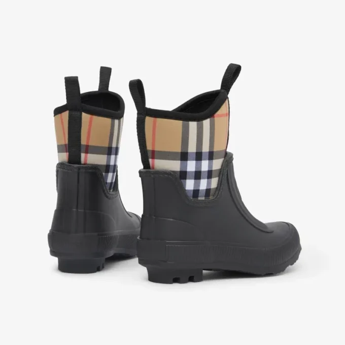 Botas de lluvia de neopreno y goma con estampado Vintage Check Botas de lluvia de neopreno y goma con estampado Vintage Check