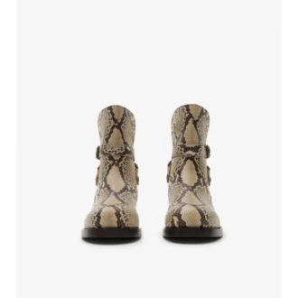 Botas Ledger de piel con estampado de pitón 