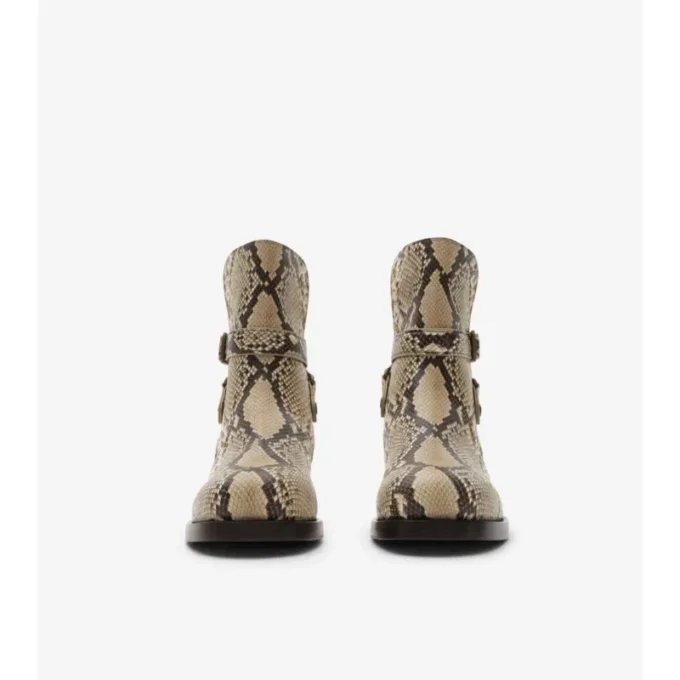 Botas Ledger de piel con estampado de pitón Botas Ledger de piel con estampado de pitón