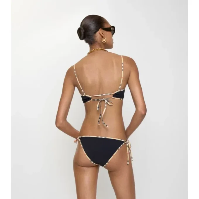 Braguitas de bikini con ribete de cuadros Braguitas de bikini con ribete de cuadros