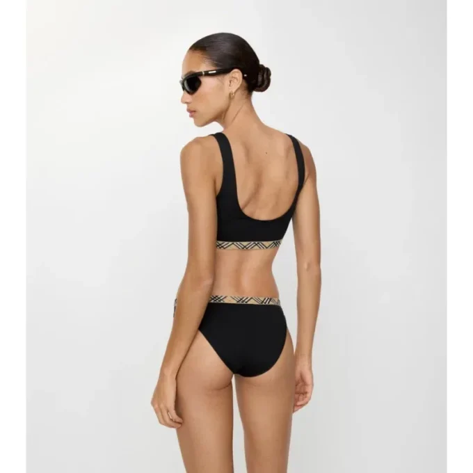 Braguitas de bikini con ribete de cuadros Braguitas de bikini con ribete de cuadros