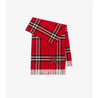 Bufanda ancha de cachemira con diseño EKD Check y punto de cruz