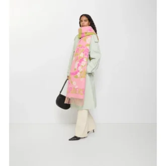 Bufanda ancha de cachemira EKD con estampado floral