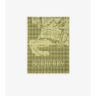 Bufanda ancha de lana y seda con estampado EKD Check