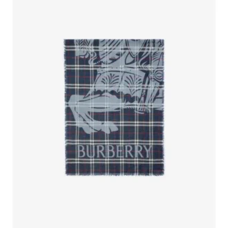 Bufanda ancha de lana y seda con estampado EKD Check