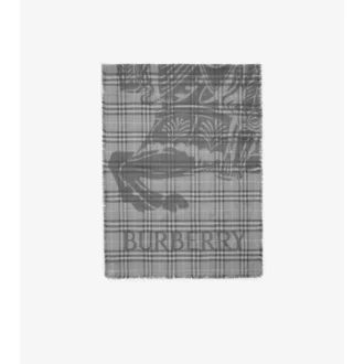 Bufanda ancha de lana y seda con estampado EKD Check