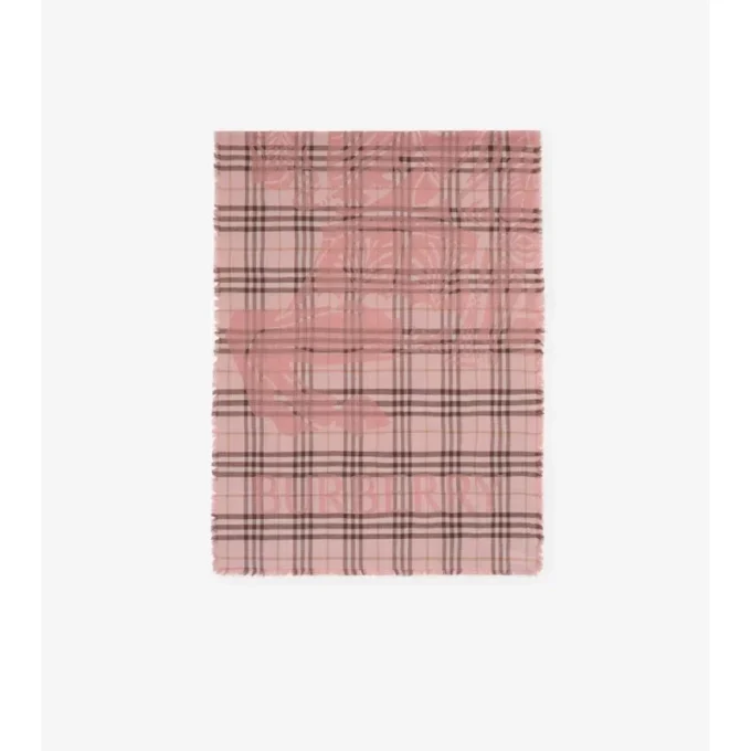 Bufanda ancha de lana y seda con estampado EKD Check