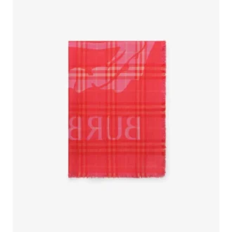Bufanda ancha de lana y seda con estampado EKD Check