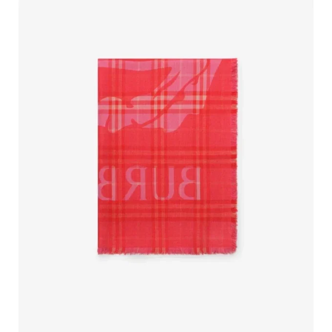Bufanda ancha de lana y seda con estampado EKD Check Bufanda ancha de lana y seda con estampado EKD Check