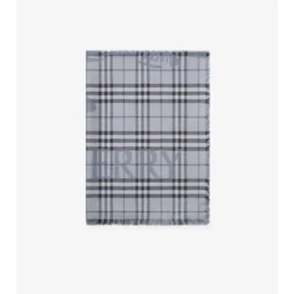 Bufanda ancha de lana y seda con estampado EKD Check