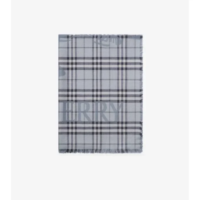 Bufanda ancha de lana y seda con estampado EKD Check