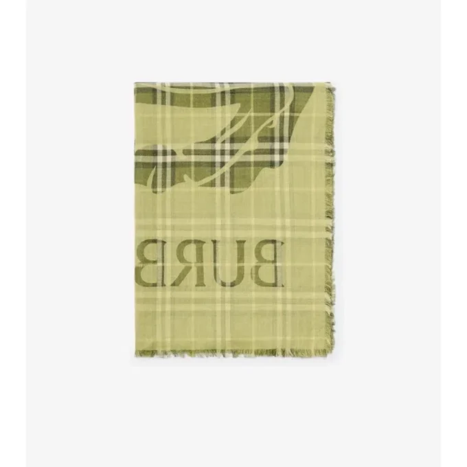 Bufanda ancha de lana y seda con estampado EKD Check Bufanda ancha de lana y seda con estampado EKD Check