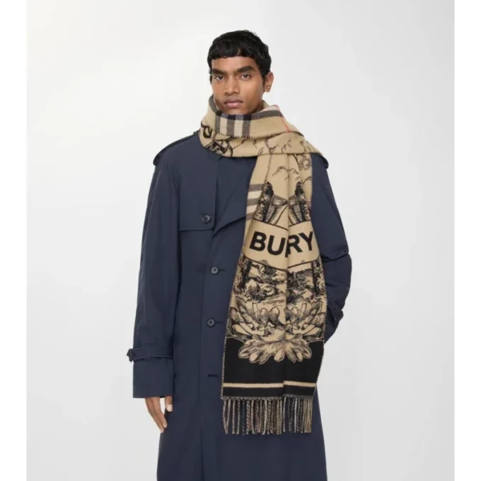 Bufanda ancha reversible de cachemira EKD Bufanda ancha reversible de cachemira EKD