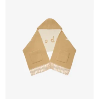Bufanda con capucha de mezcla de lana de alpaca con logotipo