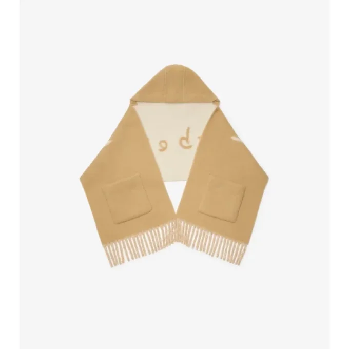 Bufanda con capucha de mezcla de lana de alpaca con logotipo Bufanda con capucha de mezcla de lana de alpaca con logotipo