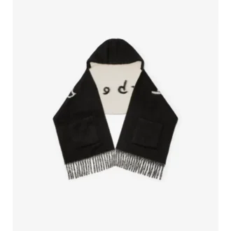 Bufanda con capucha de mezcla de lana de alpaca con logotipo