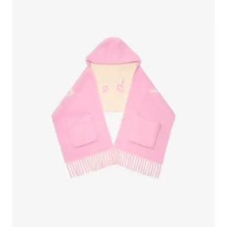 Bufanda con capucha de mezcla de lana de alpaca con logotipo