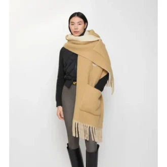 Bufanda con capucha de mezcla de lana de alpaca con logotipo
