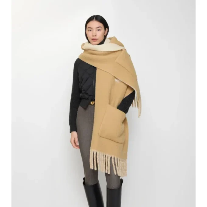 Bufanda con capucha de mezcla de lana de alpaca con logotipo Bufanda con capucha de mezcla de lana de alpaca con logotipo