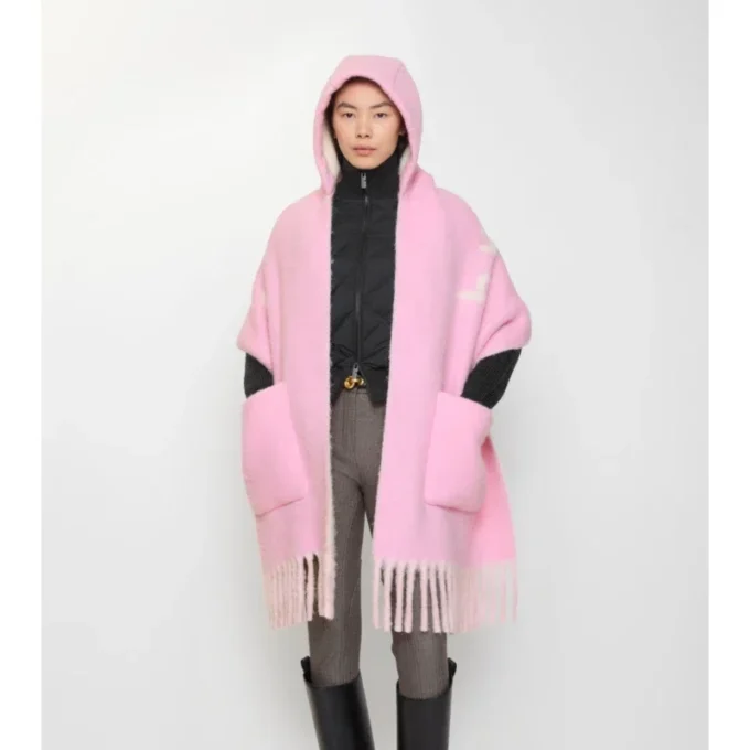 Bufanda con capucha de mezcla de lana de alpaca con logotipo Bufanda con capucha de mezcla de lana de alpaca con logotipo