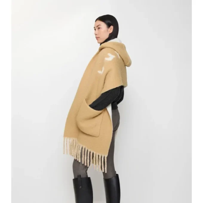 Bufanda con capucha de mezcla de lana de alpaca con logotipo Bufanda con capucha de mezcla de lana de alpaca con logotipo