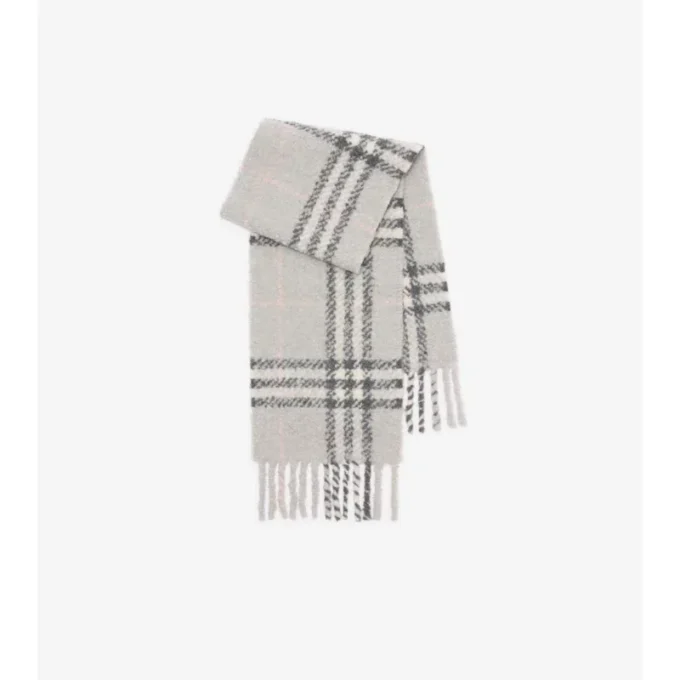 Bufanda de bouclé de mezcla de lana de alpaca con estampado de cuadros Bufanda de bouclé de mezcla de lana de alpaca con estampado de cuadros