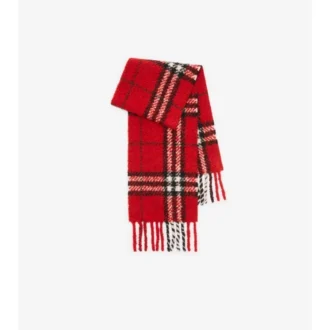 Bufanda de bouclé de mezcla de lana de alpaca con estampado de cuadros