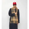 Bufanda de bouclé de mezcla de lana de alpaca con estampado de cuadros Bufanda de bouclé de mezcla de lana de alpaca con estampado de cuadros