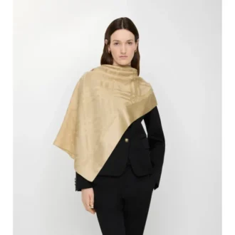 Bufanda de seda con estampado de cuadros grandes