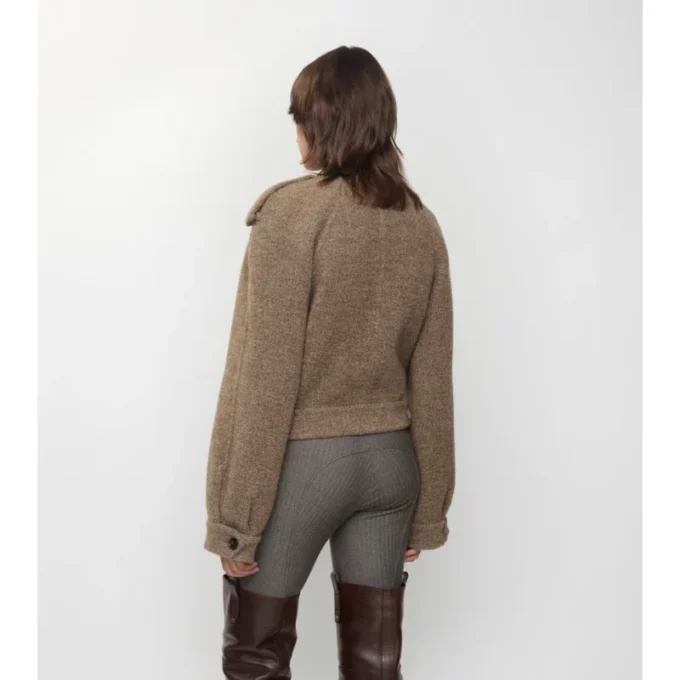 Bufanda desmontable Chaqueta de mezcla de lana Bufanda desmontable Chaqueta de mezcla de lana