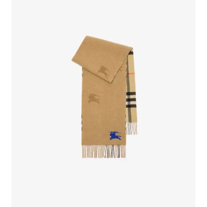Bufanda reversible de cachemira con estampado EKD Check