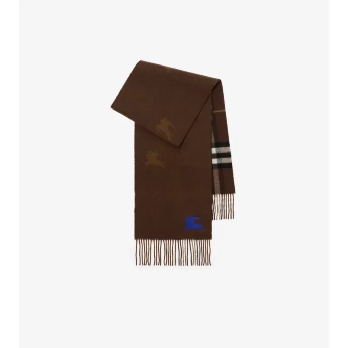 Bufanda reversible de cachemira con estampado EKD Check